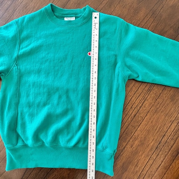 Champion reverse weave green crew neck sweatshirt size small - Picture 13 of 14